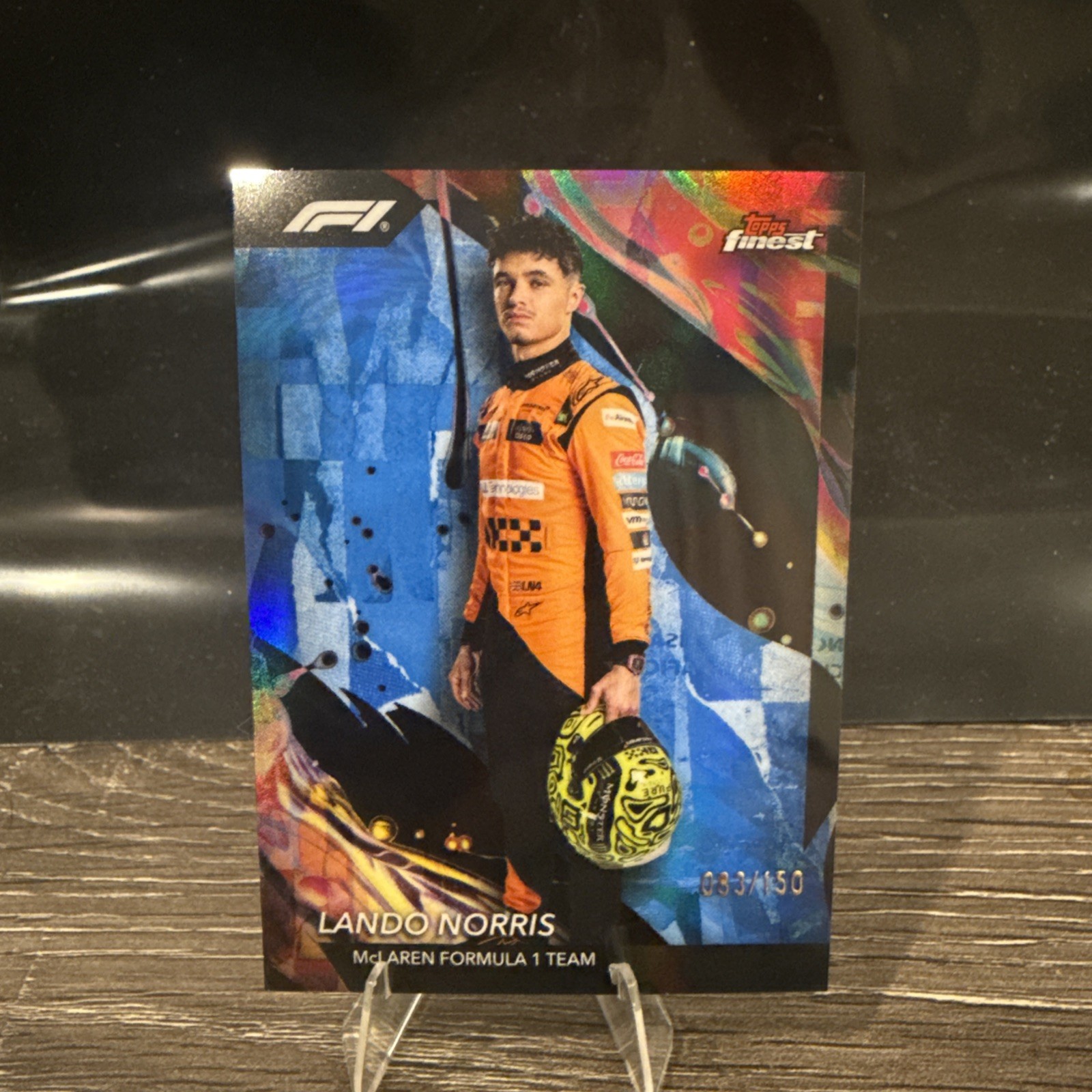 2024 Topps Finest Formula 1 F1 Lando Norris Uncommon Blue Refractor 83/150