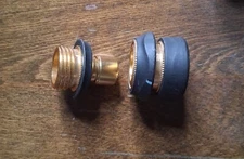 Two piece garden hose quick disconnect set