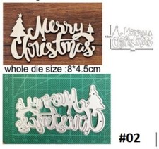 Christmas Trees MERRY CHRISTMAS Holiday Metal Cutting Die Card Making Scrapbook