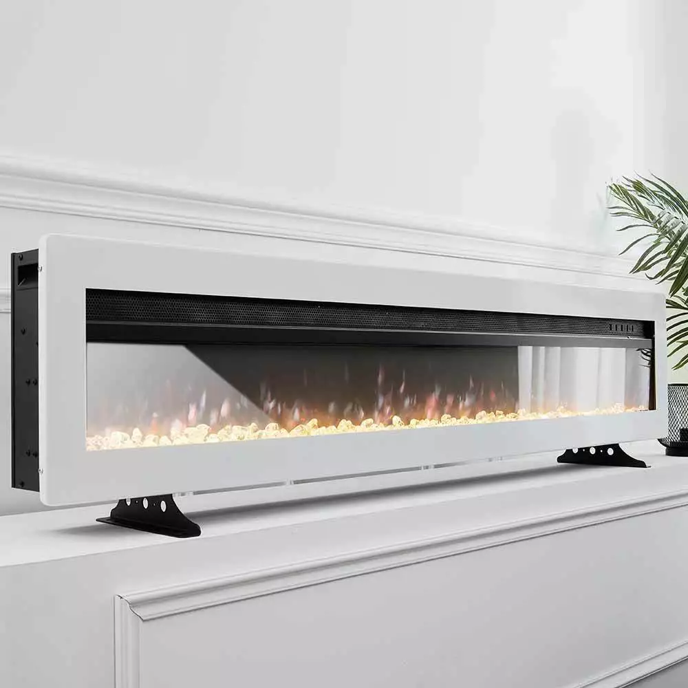 Thin fireplace on sale tv stand