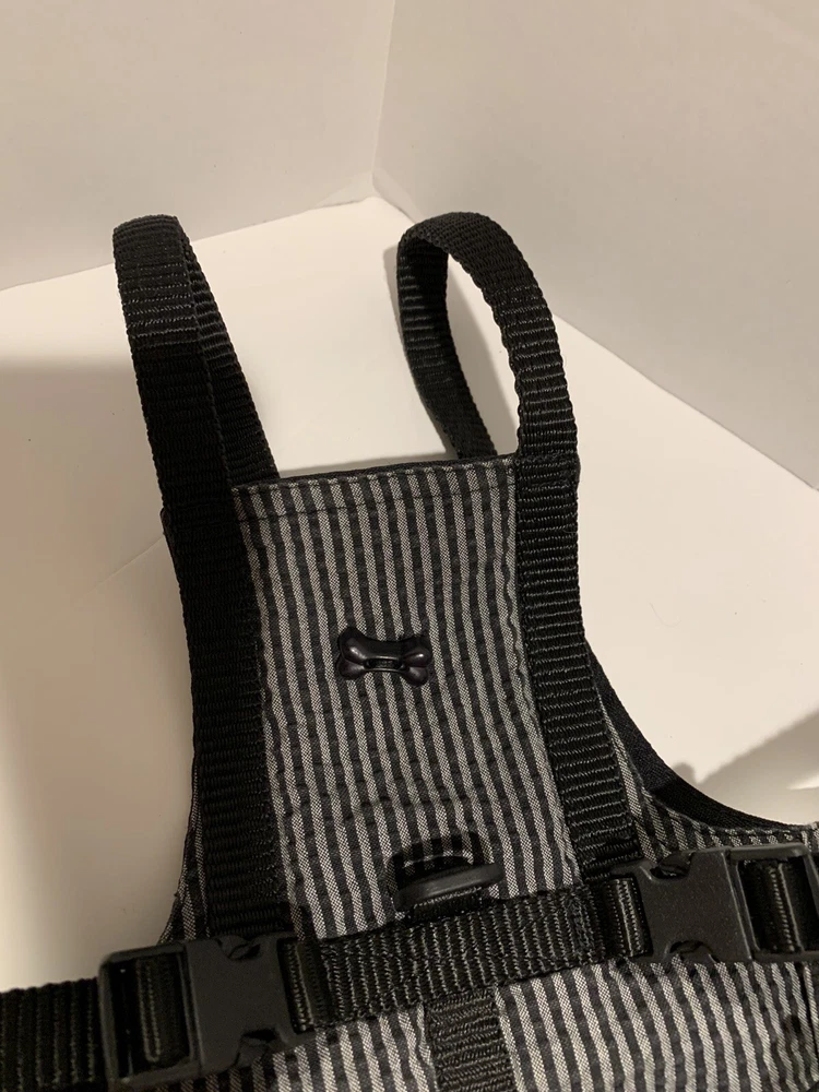 Dog Harness Size S/M Black Pinstripe Novelty