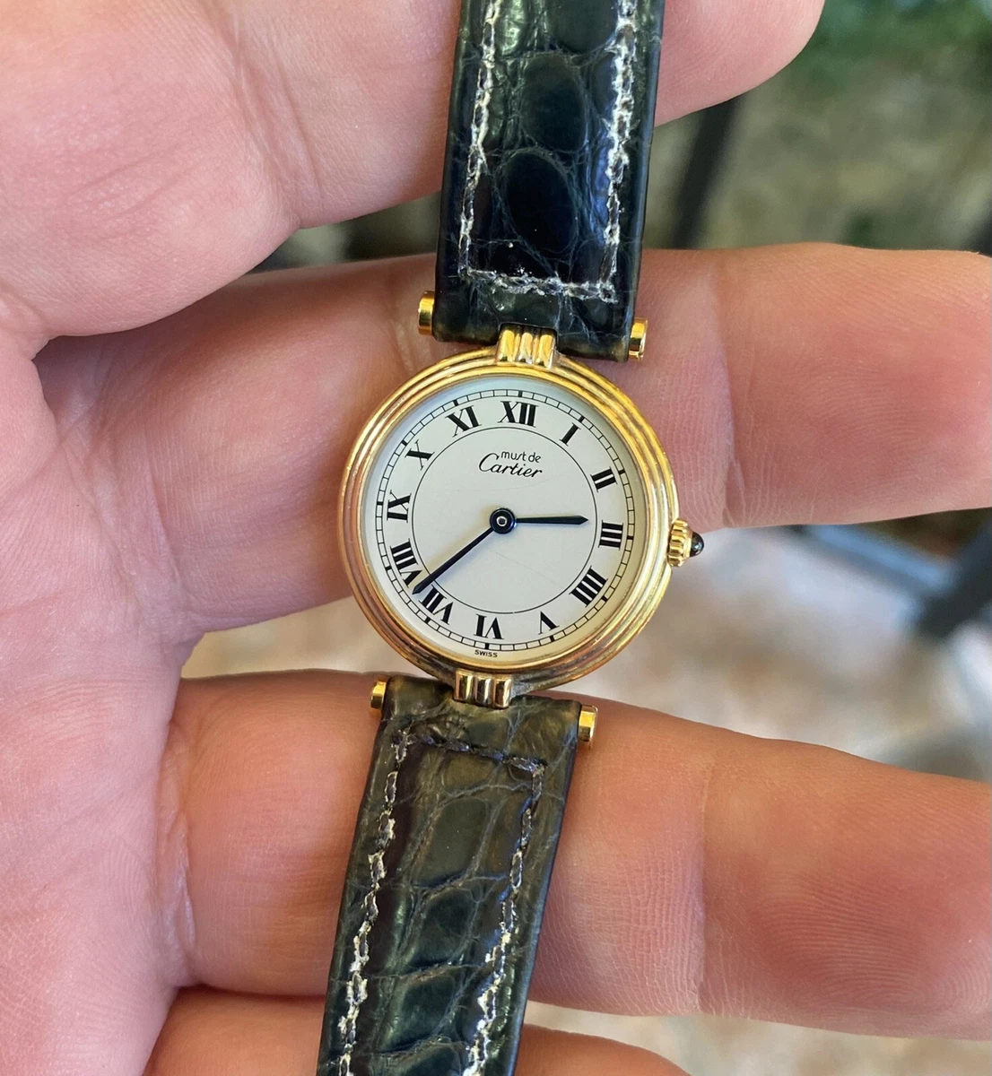 Cartier solid cheap gold watch