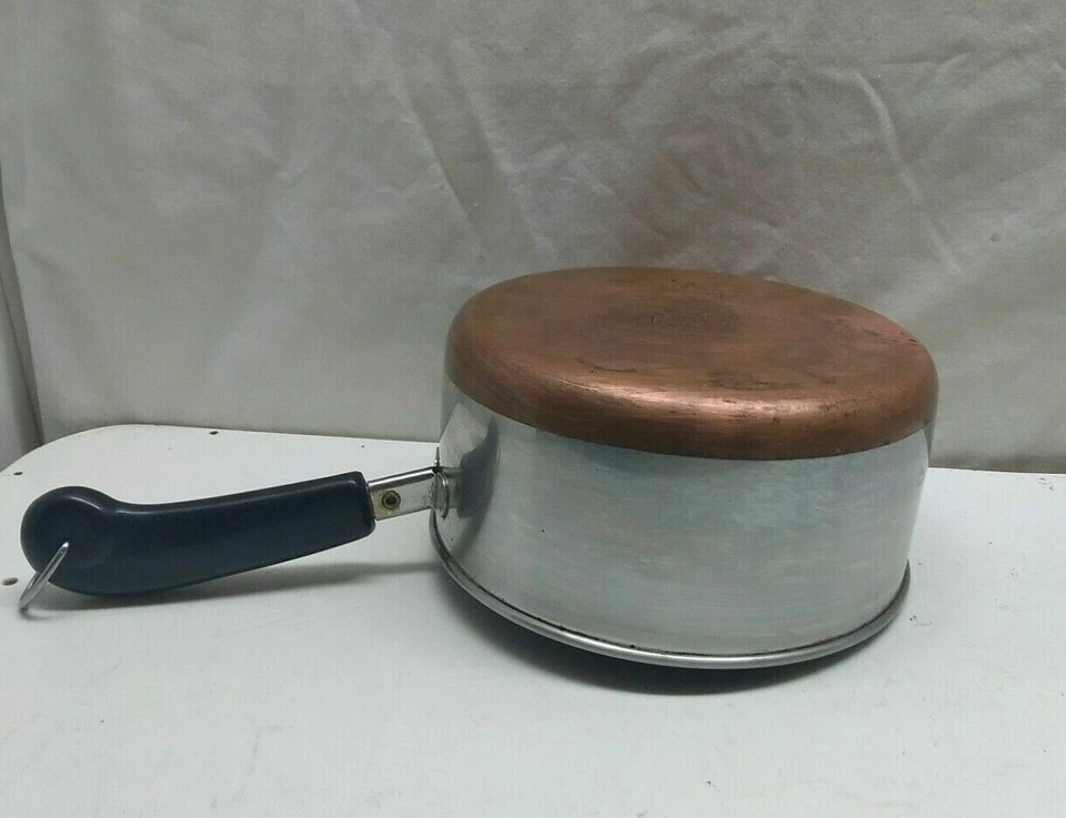 Revere Ware 3 Qt Saucepan Copper Clad Stainless Saute Frying Pot Casserole & Lid - Image 3 of 4