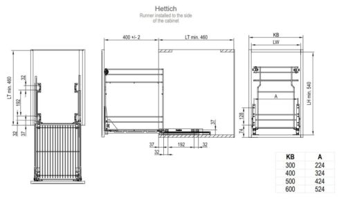 PULL OUT KITCHEN BASKET STORAGE SELF/SOFT CLOSE from 300 - 600 BLUM HETTICH REJS - Picture 15 of 16