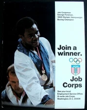 CIRCA 1969 GEORGE FOREMAN GOLD MEDAL CEREMONY JOB CORPS PROMO POSTER
