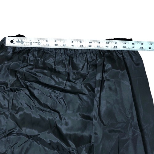 Roamans Vintage Half Slip Size B0 Black Taffeta Tiered Ruffled Midi Under Skirt - Picture 7 of 10