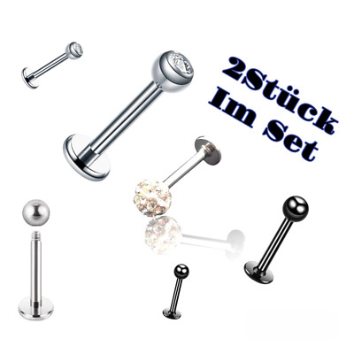 2x Lippenpiercing Labret Piercing Tragus Monroe Tragus Medusa Helix Ohr Madonna