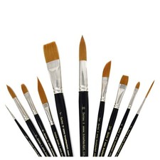 BRUSHES4ART Synthetic Art Watercolour Paint Brushes in Assorted Sizes  Shapes