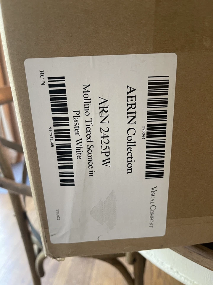 Arandela de parede Visual Comfort gesso branco Aerin Mollino em camadas - Imagem 3 de 4