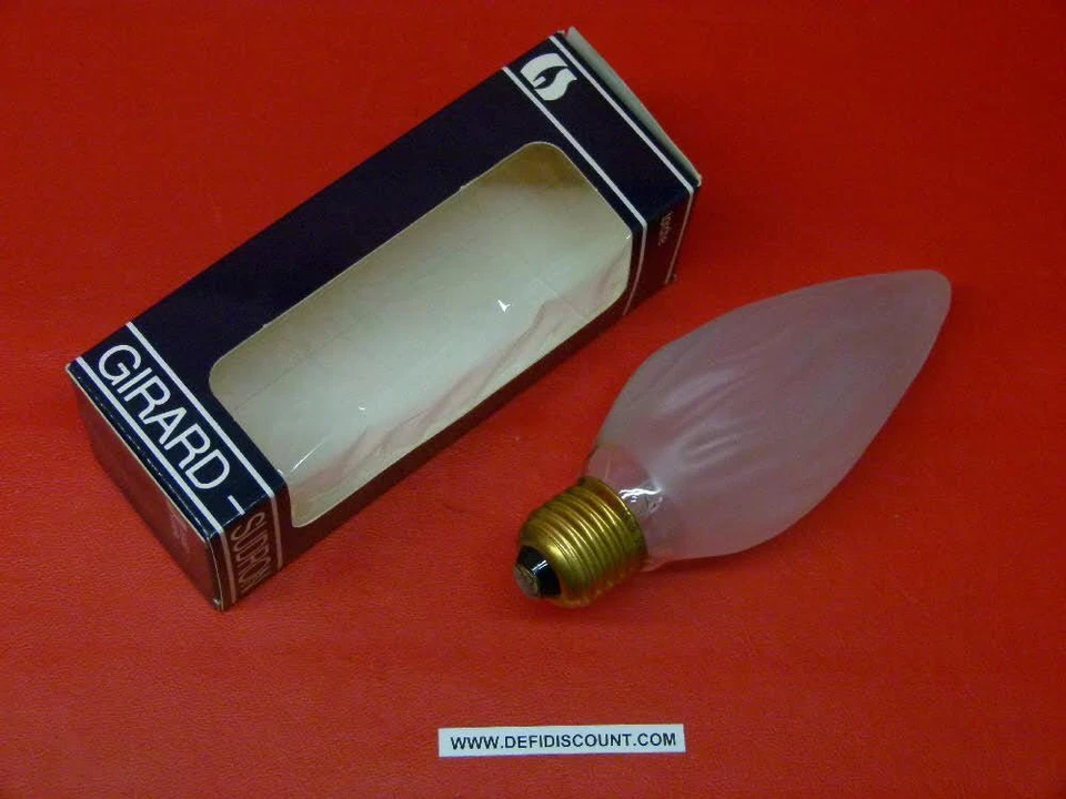 GIRARD SUDRON Ampoule flamme incandescence satiné 60 watts 140mm E27 destockage "RARE"