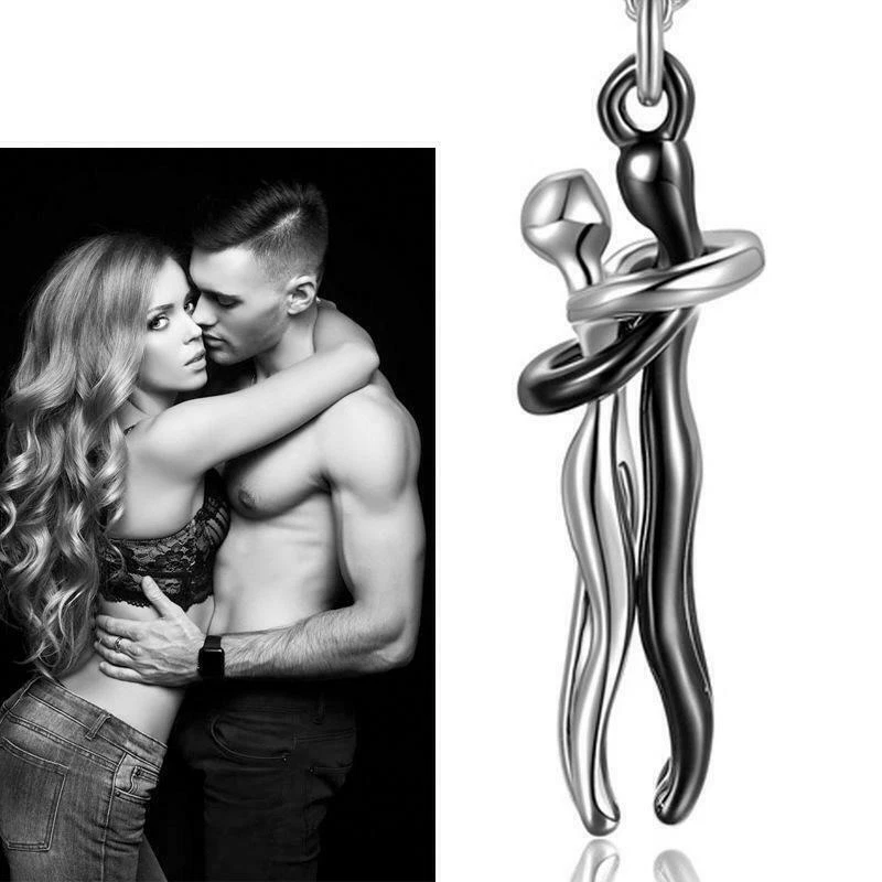 Zärtliche Umarmung Halskette Paare Halskette, Embrace Eternity Anhänger Halskette