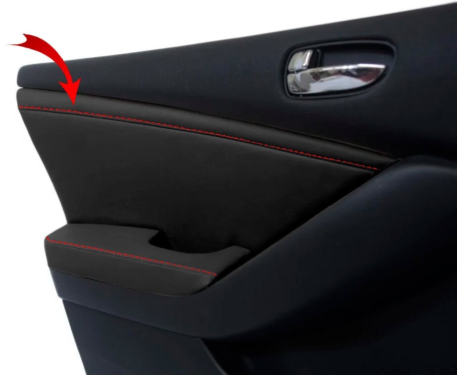 DOARAT ロゴクッション 赤 黒セットused 2007-2012 Nissan Altima Front Insert Door Panel Cover Leather Red