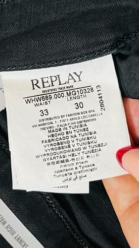 BNWT REPLAY Luzien Women's Skinny Jean (Label W33 L30) W34 L30 zip fly (#C944) - Picture 10 of 10