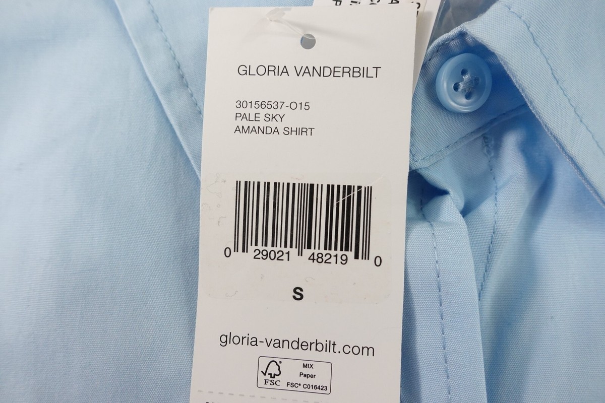 売れ筋商品|||グロリアバンデービルト カットソー トップス レディース Women's Amanda Button-Front Shirt Pale Sky Gloria Vanderbilt Womens Amanda Striped Collared Button-Down
