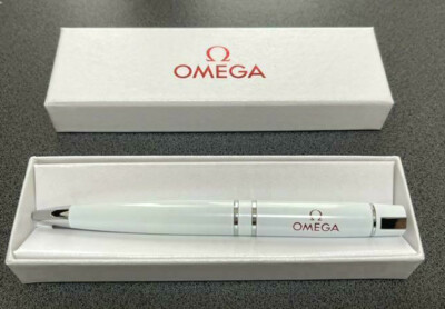 OMEGA ホワイトボールペン 本体 OMEGA Original Novelty White/Silver