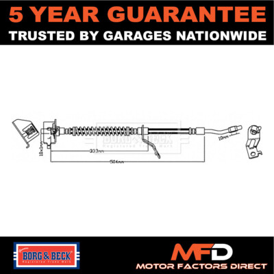 Fits Hyundai ix20 1.4 CRDi 1.6 Brake Hose Front Left Borg & Beck