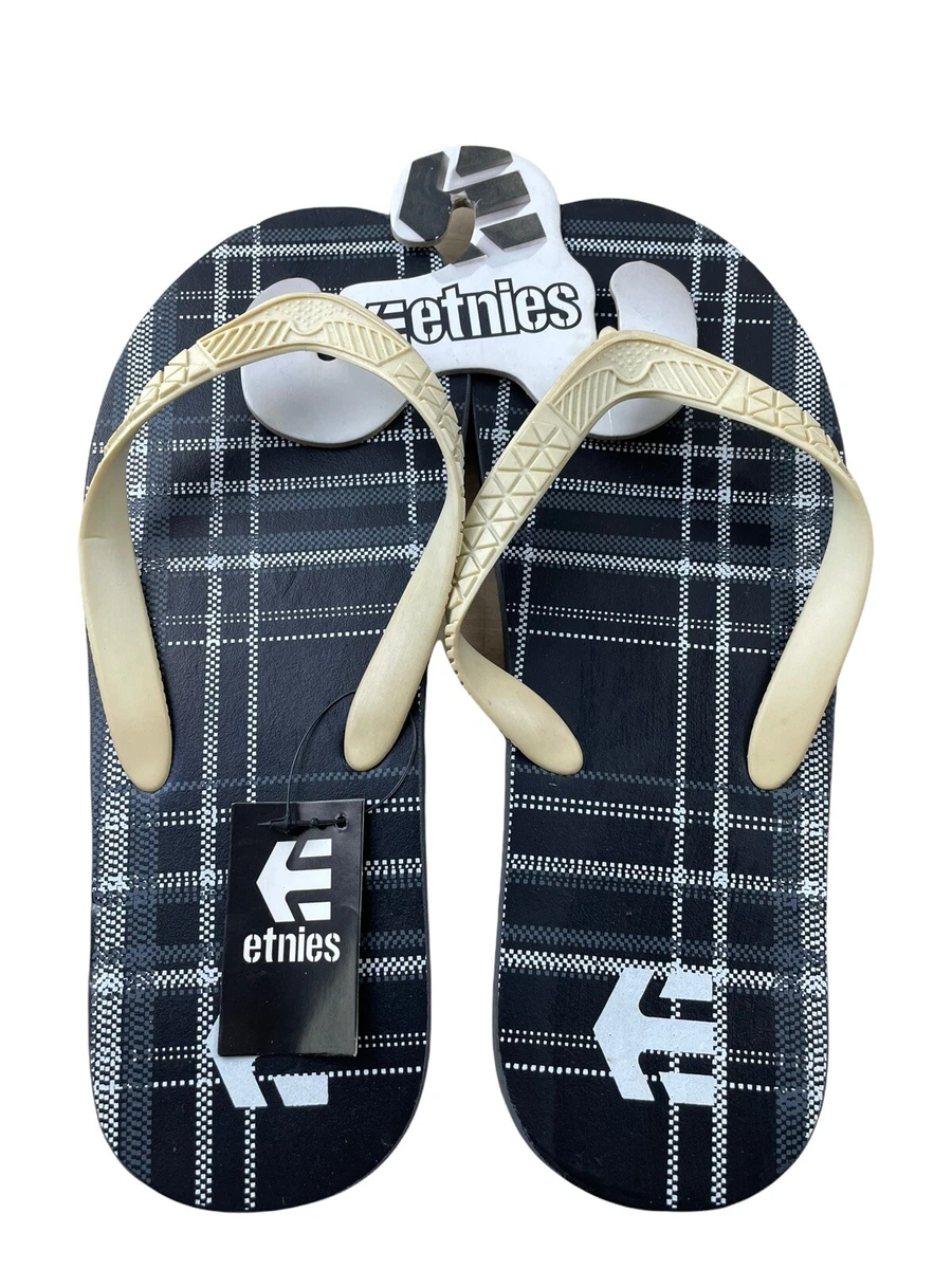 etnies Men s Flip Flop Thong Pool Beach Sandals Plaid Sizes 10 eBay