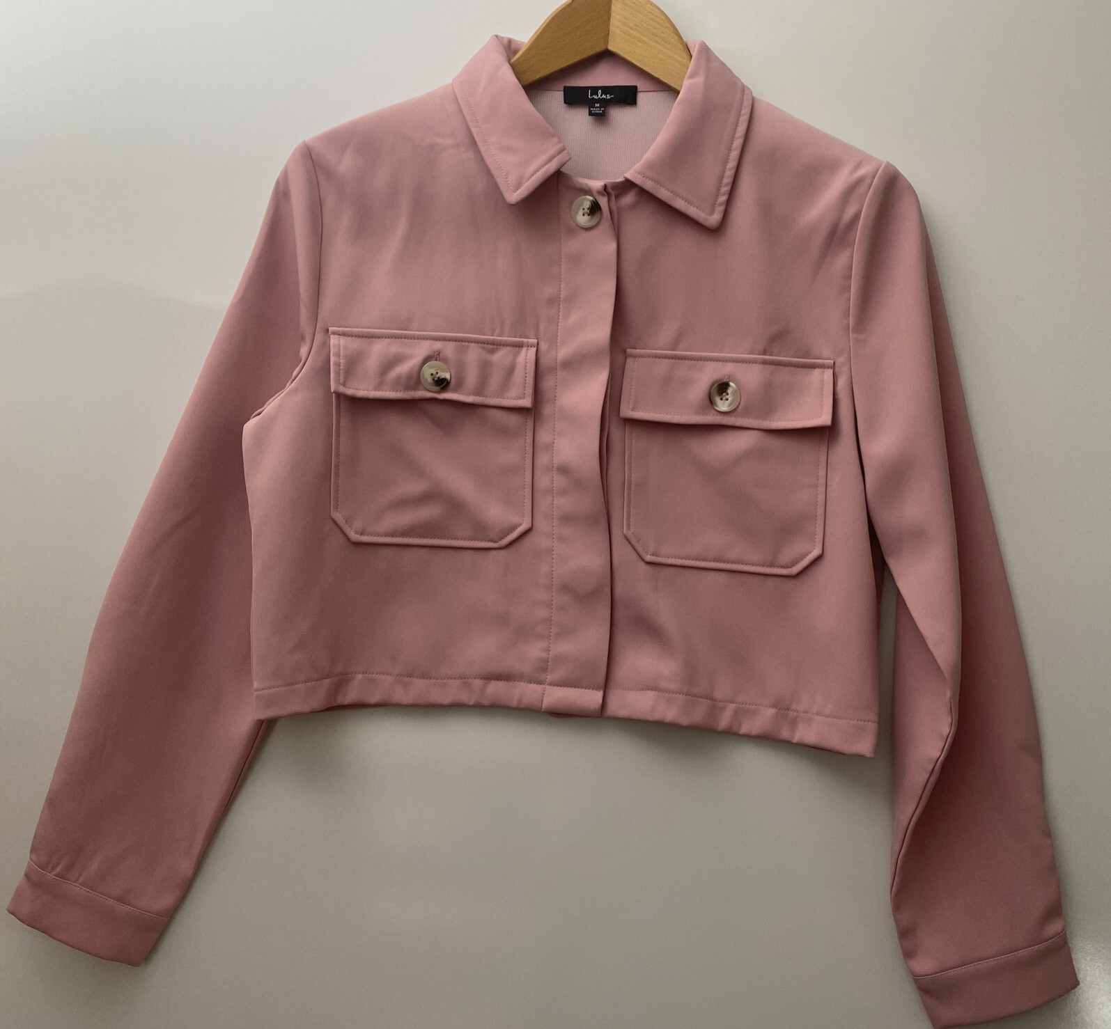 Lulus Jacket Cropped Pink Medium - image 3