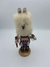 Handmade Native American Kachina Doll “White Wolf Feather Dancer” Hand Painted