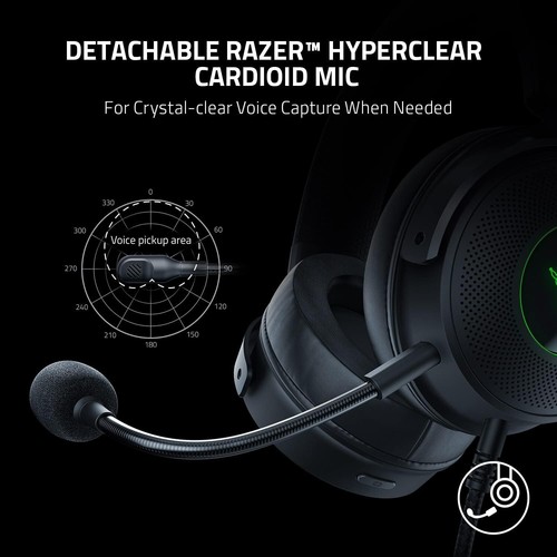 USB Razer Kraken V3 HyperSense Wired Gaming Headset wHaptic Technology - Picture 6 of 6