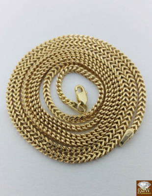 Real 10k yellow gold franco box chain necklace 2mm 30