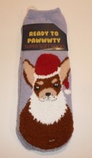 Cute SANTA HAT DOG Super Soft Women's Socks Gift Cozy Christmas Stocking Animal