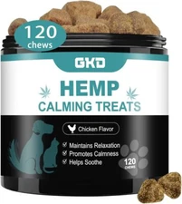 Calming Chews for Dogs Natural Anxiety Relief Soft Chews Hemp Oil 120 Count