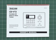 Tascam CD-VT2 — Owners Manual User Guide Instructions — 40 Pages — USA Made