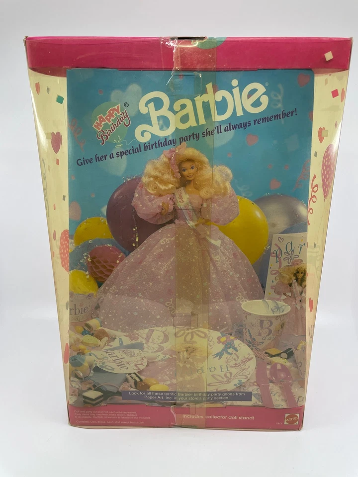 Muñeca de feliz cumpleaños Barbie 7913 1990 Mattel Foto 2 de 3