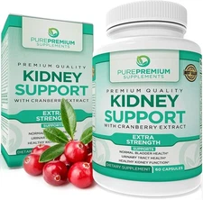 PurePremium Supplements - Kidney Support with Cranberry Extract and Astragalus -