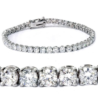 G/VS 7Ct TW Round Diamond Women's Tennis Bracelet 14K White Gold 7'' Lab Grown