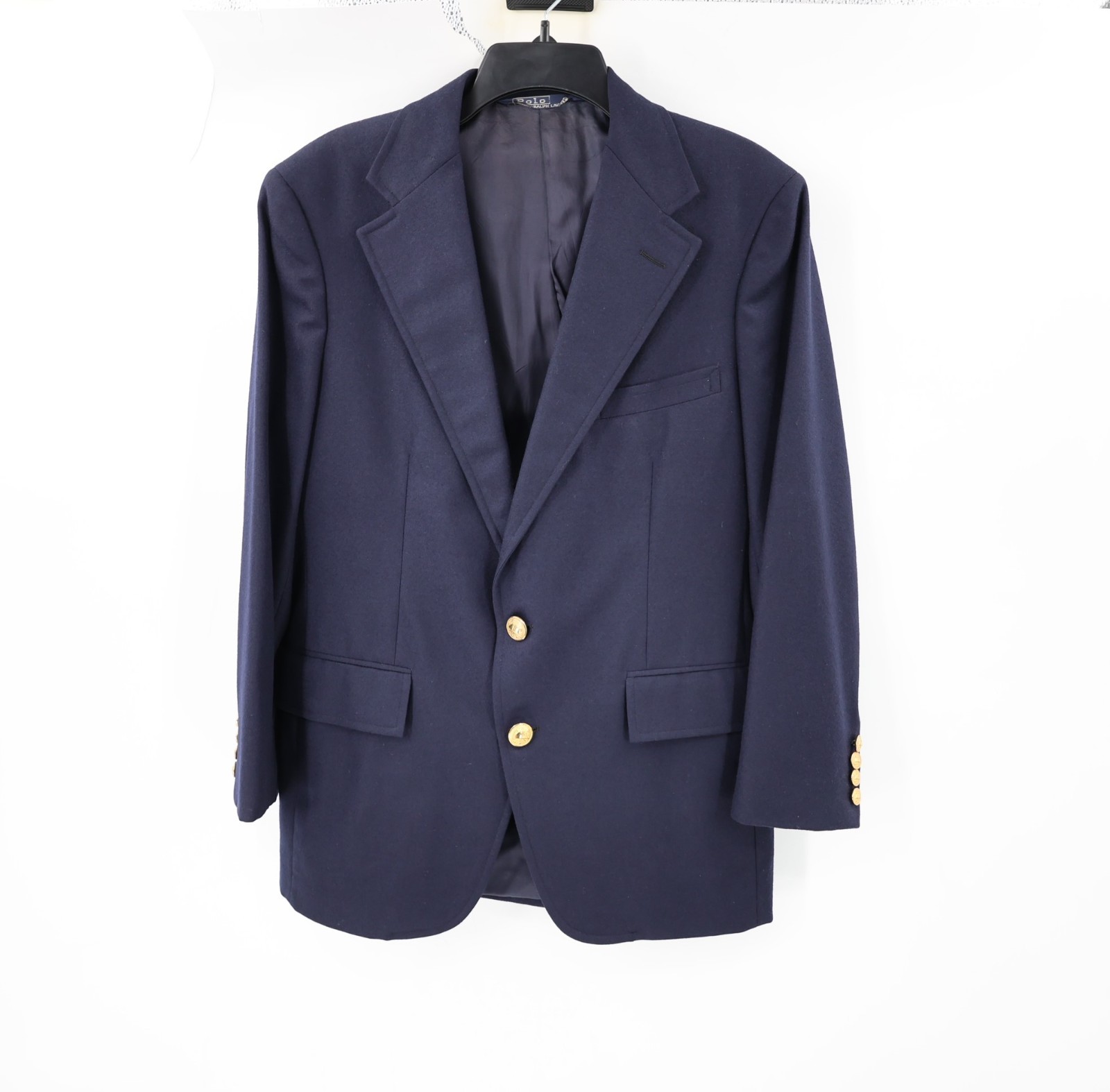 VTG Polo Ralph Lauren Sport Coat Mens 40 Two Golden Buttons Single breasted Blue