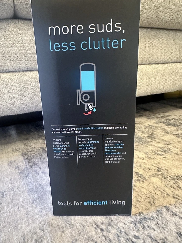 Dispensadores de jabón bomba de montaje en pared doble de acero inoxidable Simplehuman a prueba de óxido ¡Nuevo! Foto 3 de 4