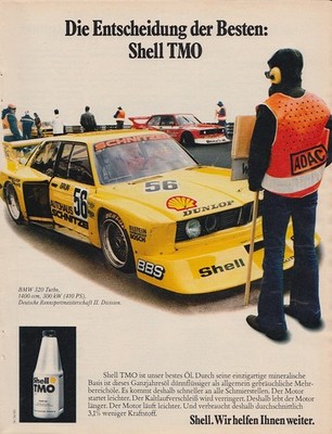 Shell TMO / BMW 320 Turbo - Reklame Werbeanzeige Original-Werbung 1980