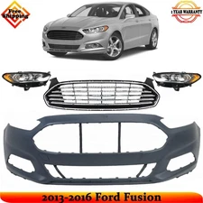 Front Bumper Cover Fascia & Grille Assembly Kit For 2013-2016 Ford Fusion
