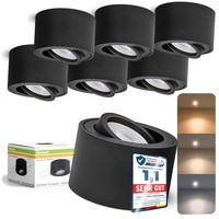 6X Smol Aufbauspot Flach Schwenkbar Led Modul Lumiflex Drei Lichtfarben Strahler
