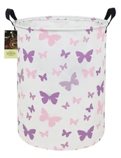 HUNRUNG Laundry Hamper,Large Canvas Fabric Lightweight Storage Basket Toy Org...