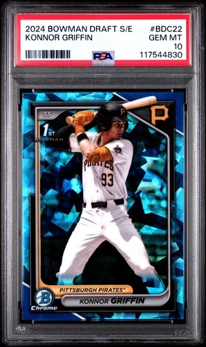 KONNOR GRIFFIN 2024 BOWMAN CHROME DRAFT SAPPHIRE PSA 10 1st RC #BDC-22