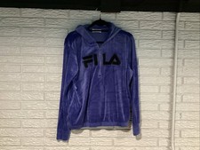 FILA Velour Half Zip Pullover Hoodie Women s Large