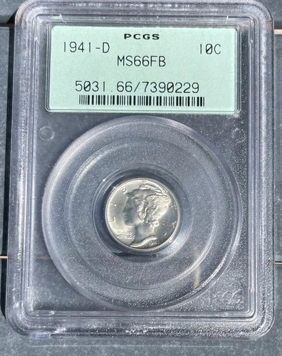 1941-D Mercury Dime MS66 FB PCGS Silver Blazing White & Full Bands FREE SHIPPING
