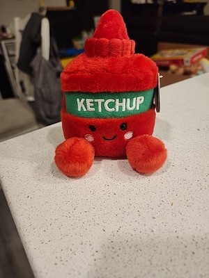 Tommy Ketchup Palm Pals Plush Toy Small Red Cuddle Character 4'' Squirt Bottle
