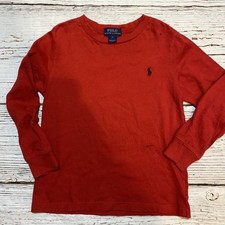 Polo Ralph Lauren Shirt Jersey Boys Size 5 Red Long Sleeve