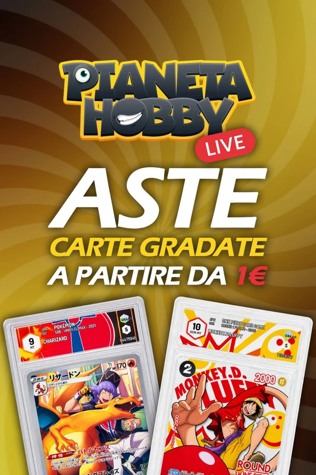 Asta n.77 a partire da 1€ carte Pokemon e One Piece gradate GRAAD-PSA