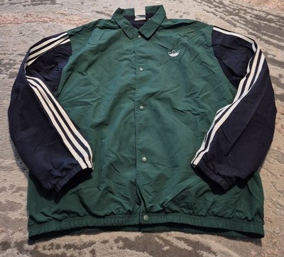 Adidas Coach Jacke grün navy gefüttert Harrington Bench Mantel L Oversized 2019