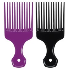 SIMPOR 2 Pcs Hair Pick 2.67 Inch wide and 6.29 long, Black Purple