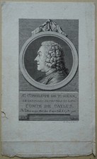 DE Launay Le Jeune: Portrait of Count of Caylus after Cochin.