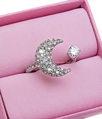 NEW 100% Authentic SWAROVSKI Crystals Pave Crescent Luna Moon Open