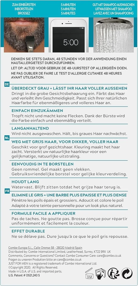 Just For Men Formule, Barbe Noir, Coloration Moustache Et Barbe Homme - Photo 2/4