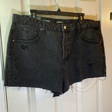 Wild Fable Women 16 Jean Shorts Super High-Rise Cutoff Joy Distressed Button Fly