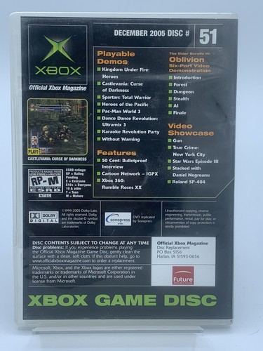 OXM Demo Disc 51, Official Xbox Magazine Demo Disc Dec 2005 Castlevania - Picture 2 of 3